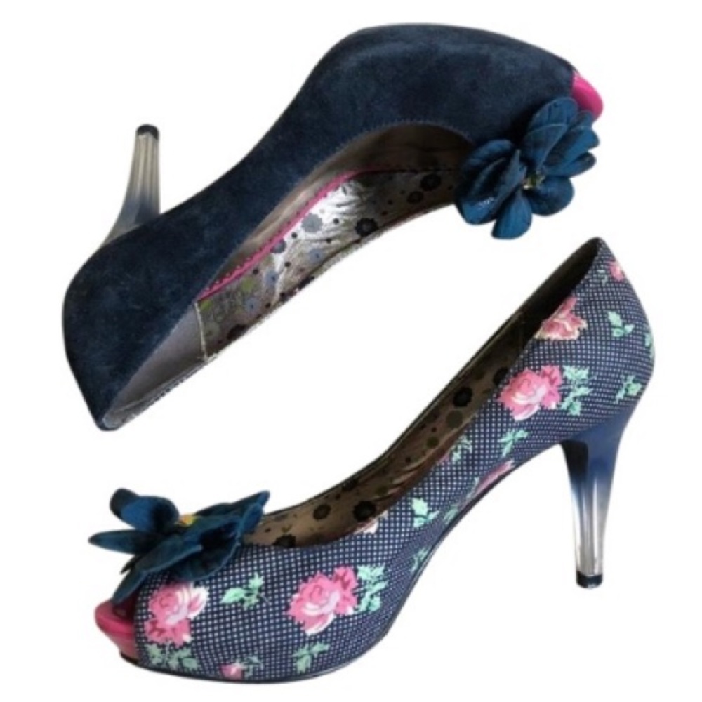 SOLD Poetic Licence London Summer Bloom Peep Toe H - Picture 1 of 8